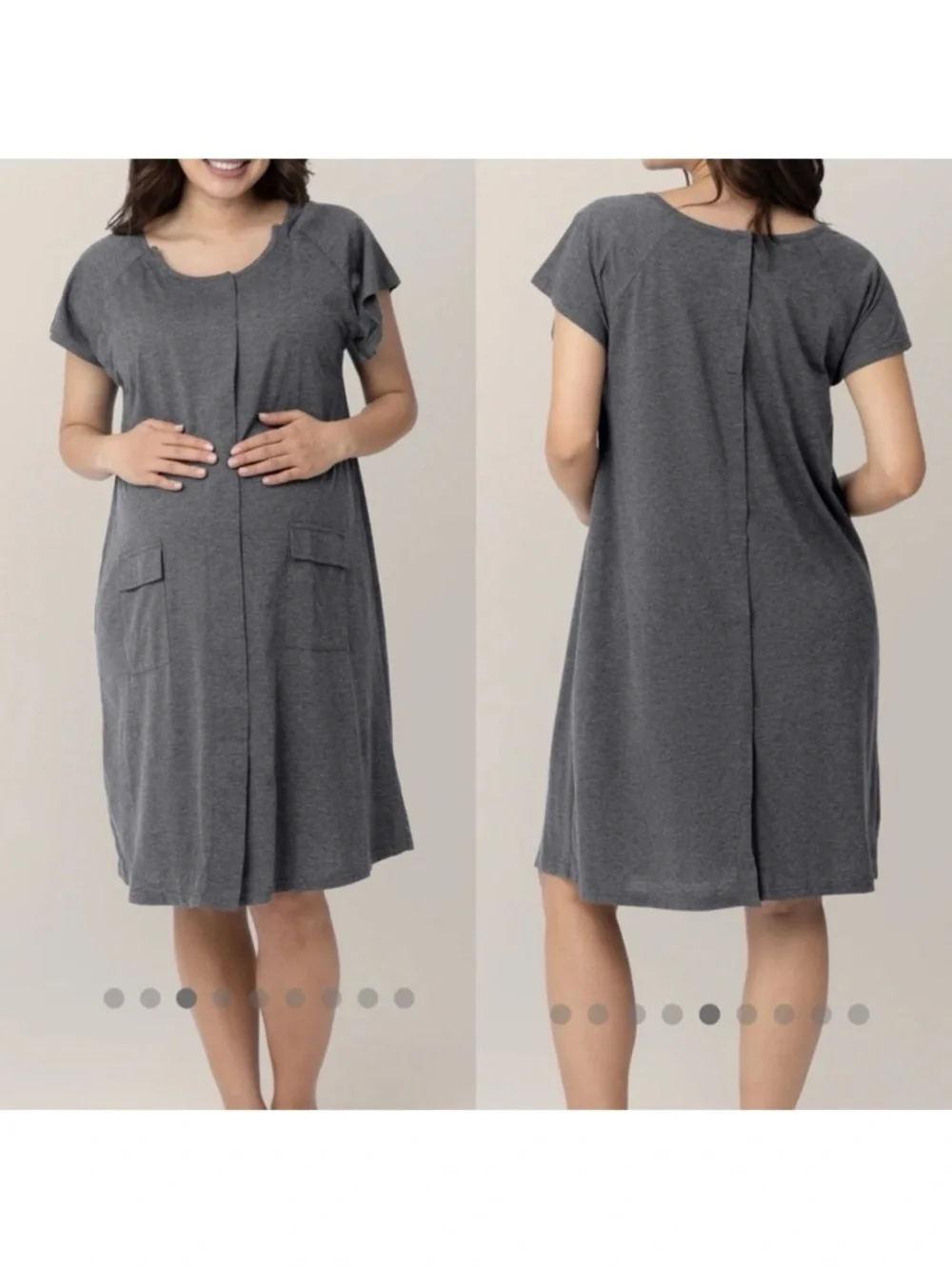 Kindred Bravely Universal Labor & Delivery Gown Grey Heather
